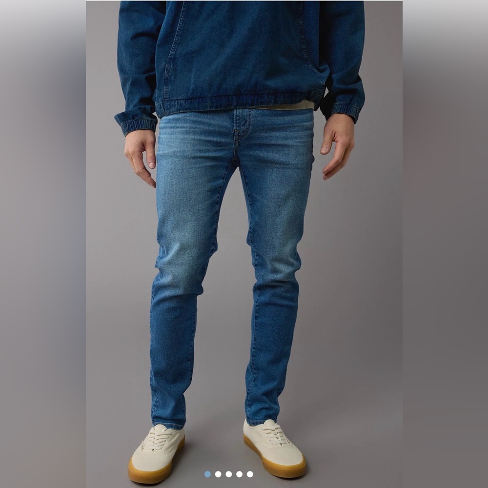 American Eagle Outfitters Men's Airflex Skinny Blue Jeans